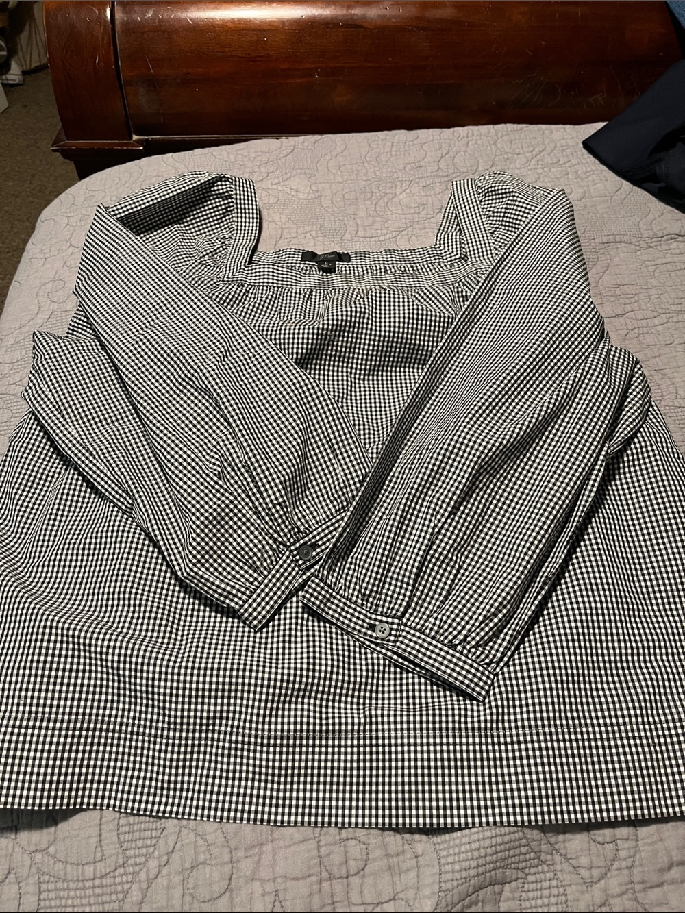 J crew women’s gingham blouse size large